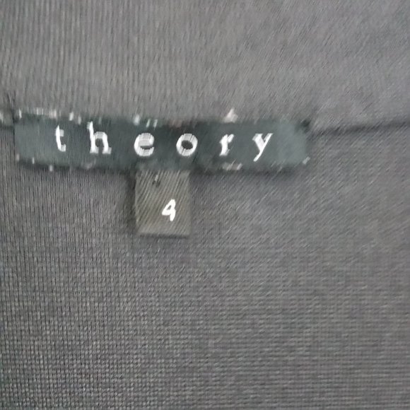 Theory Gray Viscose V Neck Front Tie Pocket Dress - Picture 5 of 13